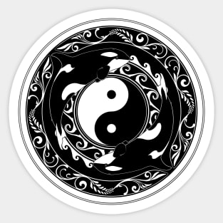 Yin Yang Orcas Sticker